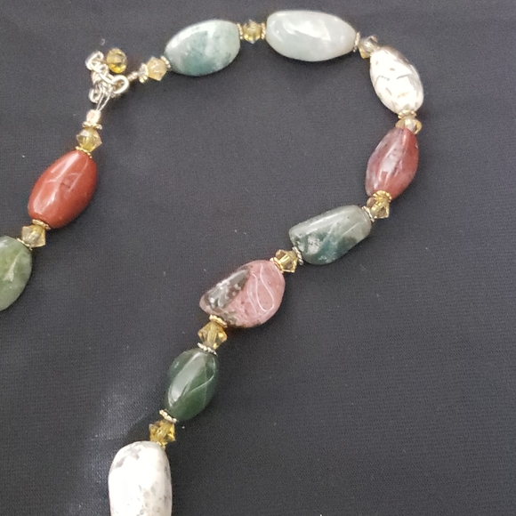 Natural Multi-Colored Stone Beaded Necklace - Picture 10 of 13